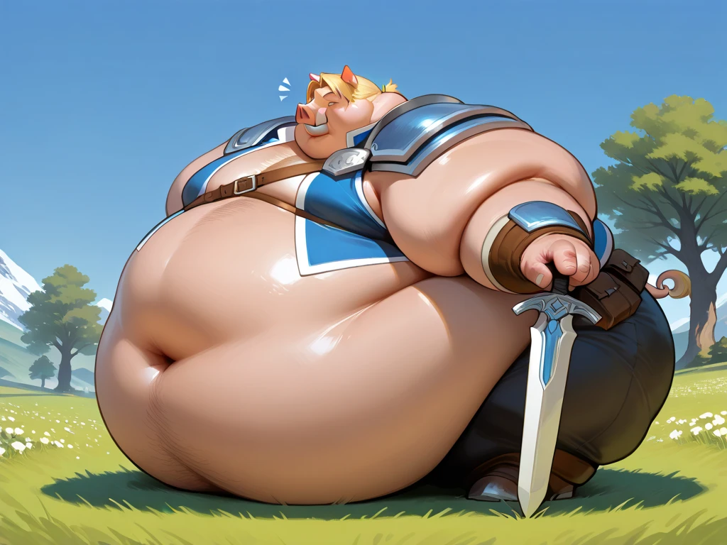Dwarven Elder　fat　Glaring face　Blue Eyes　Short　　large round nose　Age Line　In the woods　the base of the tree　Lying on your back　　　A long, large, fluffy, bouncy white beard　Bouncy mustache　Long, wide beard　Frowning　Deep wrinkles on the face　White tank top shirt　Almost naked　Super hairy body　Super hairy chest　Sweat　The shirt is rolled up a little, exposing the navel, stomach hair, and pubic hair.　　pocket　Gauntlets　Armpit hair　Spread your legs　Super hairy thighs　Super hairy shanks　Ass hair　Plump　Covering the crotch with the left hand　Lots of pubic hair sticking out　　Hold one foot with your right hand and show the sole of your foot　Anime taste　