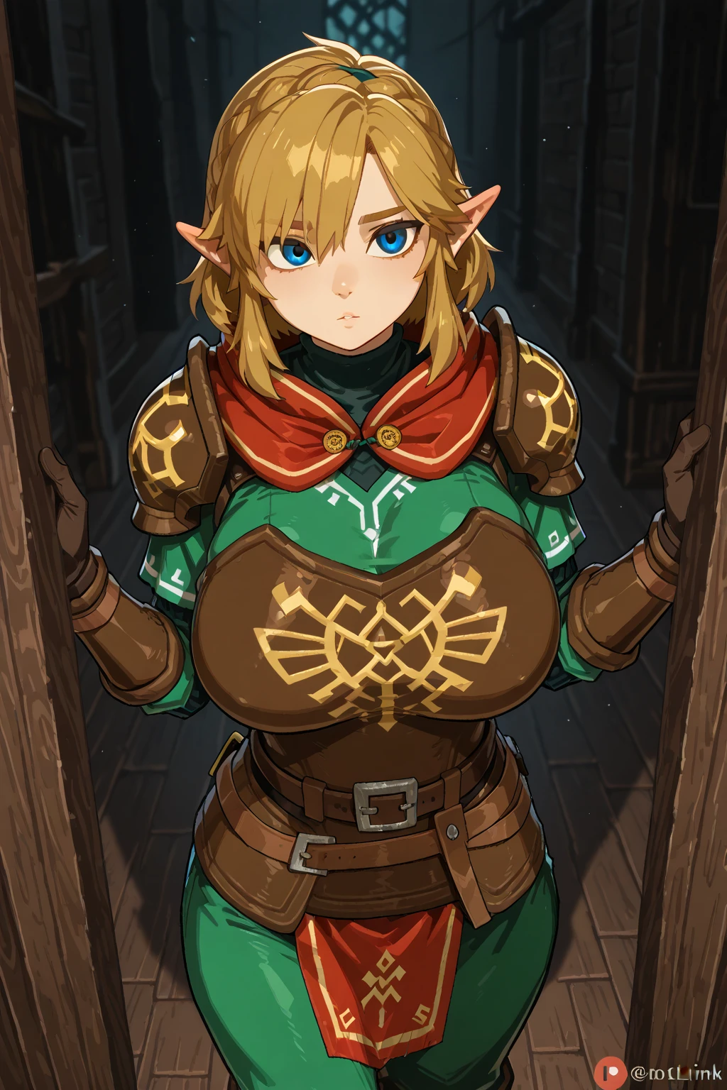 beatrixamerhauser, beatrix amerhauser, long hair, blue eyes, blonde hair, gloves, ponytail, (huge tits), ((busty)), BREAK gloves, fingerless gloves, armor, japanese armor, (nude), cleavage, collarbone, BREAK looking at viewer, BREAK outdoors, BREAK (masterpiece:1.2), best quality, high resolution, unity 8k wallpaper, (illustration:0.8), (beautiful detailed eyes:1.6), extremely detailed face, perfect lighting, extremely detailed CG, (perfect hands, perfect anatomy), ((fullbody)), (nipples), (pussy)