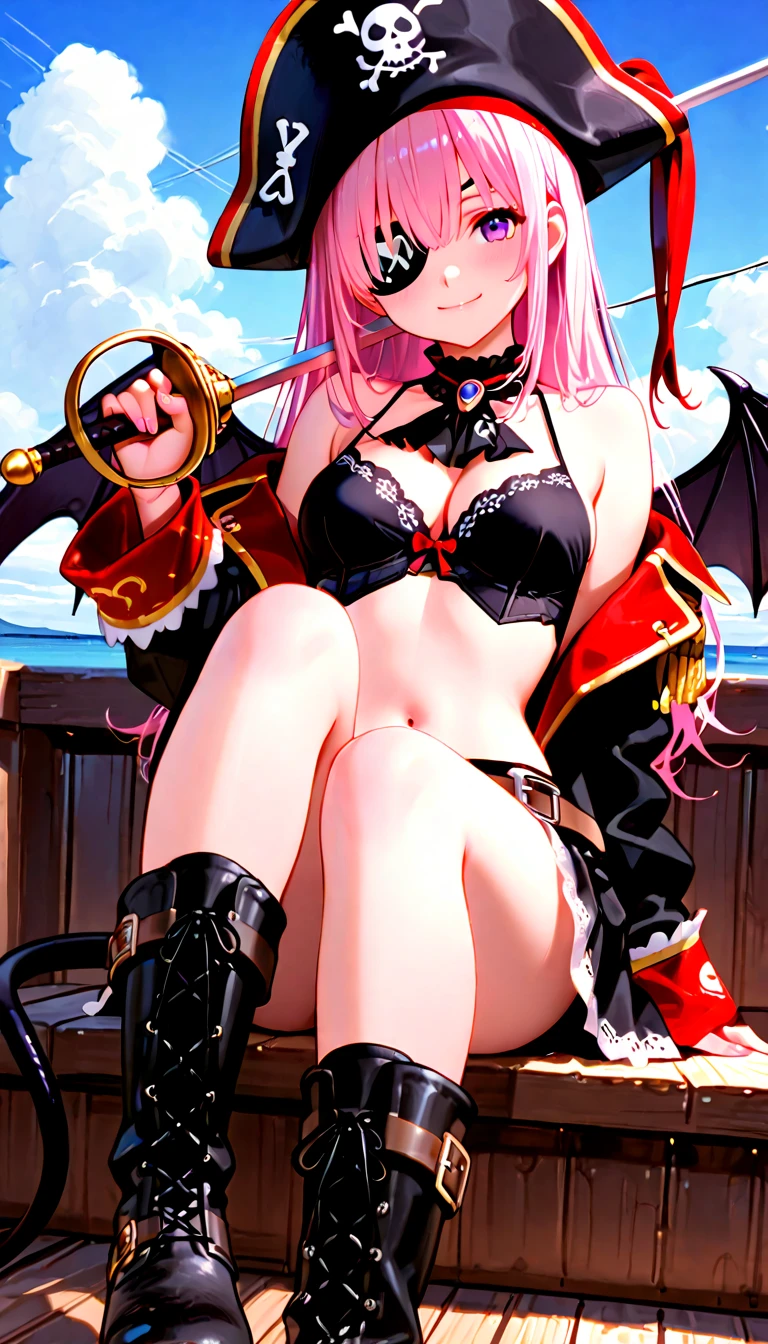 Best Quality, Masterpiece, High Resolution, 1Girl, Bound Arms, Bound Legs, Spread Legs, Hanging in the Air, Pink Very Long Hair, Brown Wizard Hat, Dark Red Eyes, Pink Scarf, Chains, Pink Panties, Pink Bra Medium Breasts, Fear, Embarrassed, Dark Chamber of Secrets