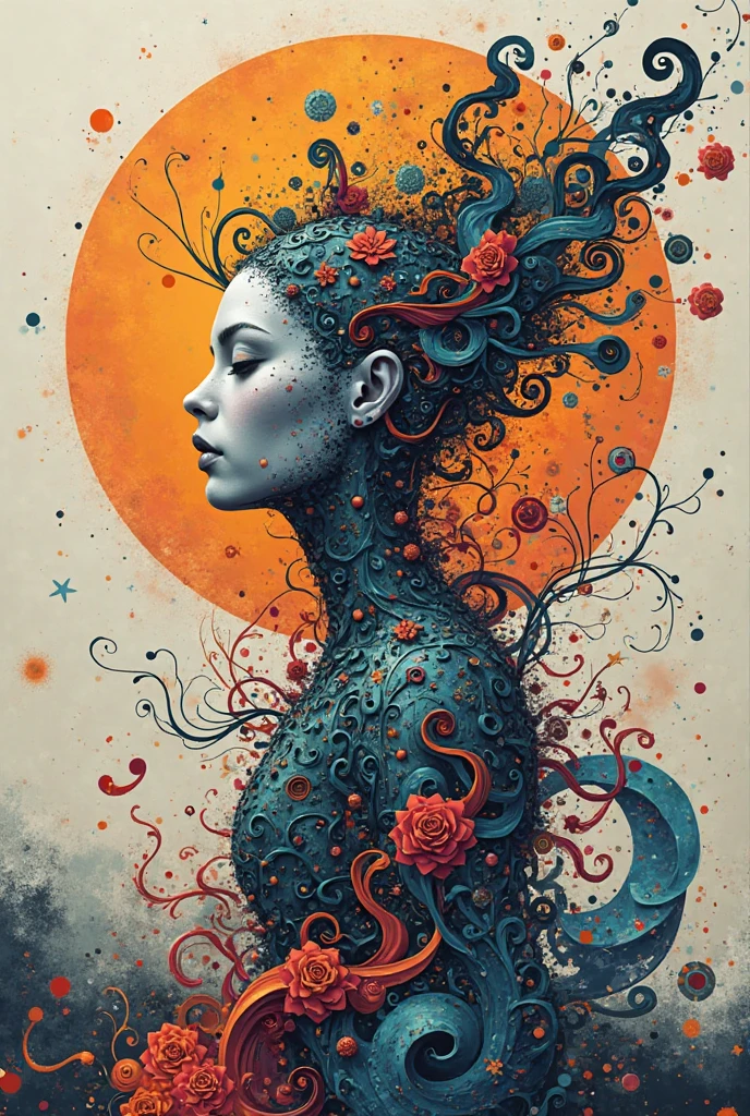 official art, unity 8k wallpaper, ultra detailed, beautiful and aesthetic, masterpiece, best quality, (zentangle, mandala, tangle, entangle), (fractal art:1.3) , 1woman, big breast, extremely detailed, dynamic angle, cowboyshot, the most beautiful form of chaos, elegant, a brutalist designed, vivid colours, romanticism, by james jean, roby dwi antono, ross tran, francis bacon, michal mraz, adrian ghenie, petra cortright, gerhard richter, takato yamamoto, ashley wood, atmospheric, ecstasy of musical notes, streaming musical notes visible