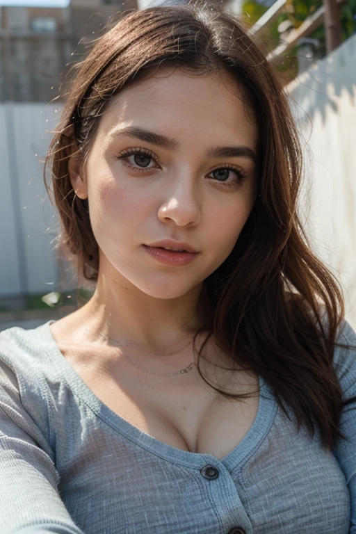 Realistic version cute 17 years old girl Low quality with a snapchat filter
