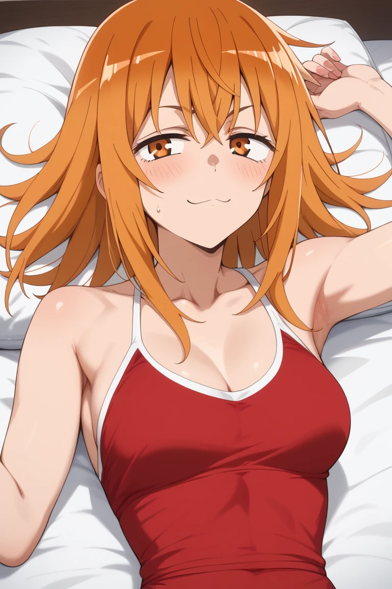 Anime , highres, ultra detailed, Gabriel tenma , disappointed face , solo , pink jacket, open clothes, bra , flat chest ,pink pantie , looking at viewer , fishnet thighhighs , bedroom .
