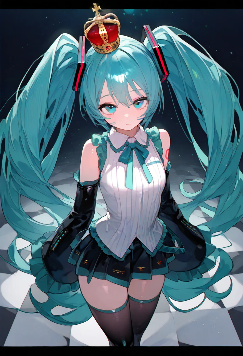hatsune miku with white hair