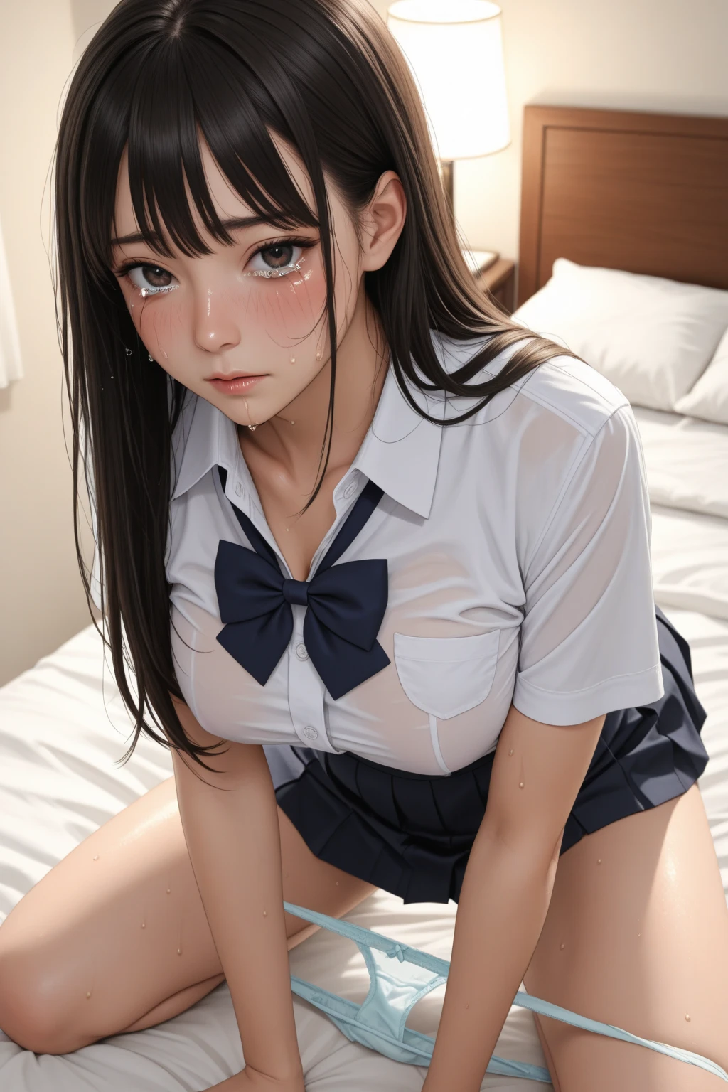 junior high school girl,I'M 15 years old,Completely naked,B cup,spread your legs,sweat dripping,sleep on your back,black hair,Smooth medium hair,smooth skin,blush,soft skin,dripping vaginal secretions,cloudy fluid dripping from genitals,swollen chest,on the bed,Looks a little thin,cute,blush,dripping vaginal secretions,cloudy fluid dripping from genitals,erotic,Pee,shaved pussy,pink areola,clear eyes,Looks fine,cute,Futaba Fujimoto,Tie your hair at the back with an elastic band,stick out tongue,drool