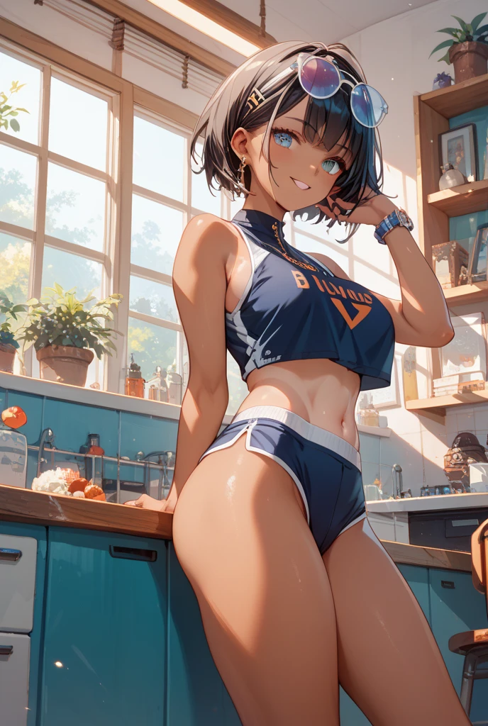 Highest quality,Highest Resolution,(((School Swimsuit)))A crying ,(((Open your mouth and drool))),Night view,High leg,whole body,Tears,Sweating profusely,(((Holding a cup in your hand))),indoor,Very beautiful eyes,