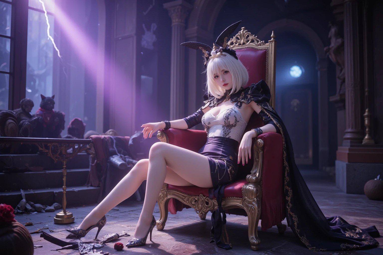 Angle from above、masterpiece、32 k、Sit down and open your crotch、(White hair:1.7)、full body Esbian、Colossal tits、full body Esbian、Sexy brown skin azure lane wife、Long hair、mega gigantic tits、Curvaceous and super thick、See-through silk、Sheer are visible、Chained、Trapped、Being held hostage、A smile、Peeing on yourself, Kidnapped、Exposed tight sheer pink cloth, Diamond Jewelry,, sexy breast indentation, agitation, nffsw, one girls, 独奏, Perfect body, face perfect, perfect hand, Perfect fingers, Perfect lips, Perfect eyes, Perfect background, perfect vibe, Professional quality, 8K, Perfect Photo, Top resolution, 8K, Ray traching, Perfect Volume Lighting, hight quality octane render, High-quality vector images、ultra-detailliert、SAW movie scenes、The lotus flowers、Warm spring、Clear skin、Minimalist background、flawless skin、flawless skin、no abberations、huge-breasted、Silk Micromini、see -through、