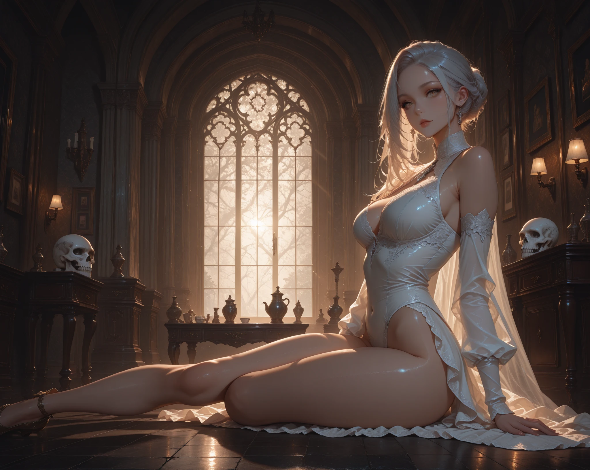 (((Ultra-Real)crafted, Masterpiece: 1.2) Vision, Multi-Scene, Masterpiece, Masterpiece, Perfect, Cute, Sexy, Erotic, Delicate, Details, Helicous, Subtle Changes, CG, Ultra-Real 8K), Masterpiece, (Perfect figure: 1.2), (Reality: 1.4), Girl 1, (Silver blonde hair: 1.2), (Silver long hair: 1.25), ((Flying long hair)), (Perfect and clean facial features), Shiny blue Eyes, (pink lips), ((big breasts)), shiny skin, ((pink skin)), cat ears, (mature beauty), tube top, ((smile)), (realistic rendering), (transparent ) White Hollow Lace Bikini)), (Temples, Taoist temples, Buddha statues, god statues, murals, lanterns, shrines, obsessed with details, finely crafted, ultra-detailed, interior design, archways, smoke, candlelight, candles, candle incense, fireworks , jewelry, gemstone, diamond, sapphire, ruby, emerald, pearl, amber, obsidian) ((upper body))), facing viewer, (looking at viewer), provocative pose, sexy pose, ((real rendering) ),