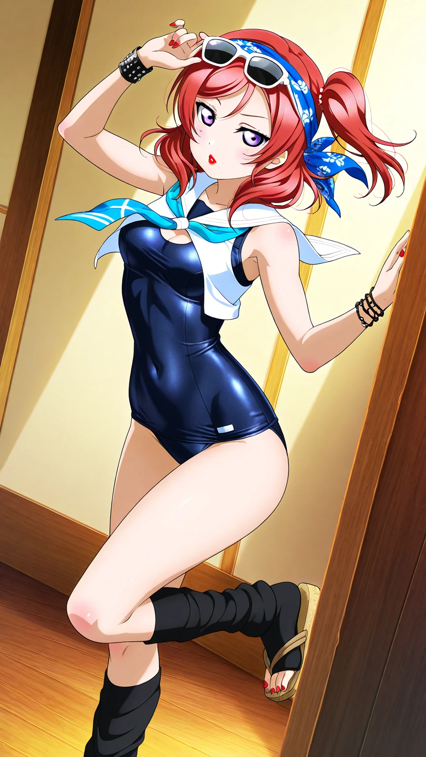 High resolution, adult woman , good lighting, despicable, , (No nudity), (((Shiny Blue Cheongsam))), (()), ((())), (garter belt), abdomen only, (), , cute face, I'Iは恥ずかしくて赤面します, humiliating, ((look back)), (T-back)(A large amount of material is attached to the body,)