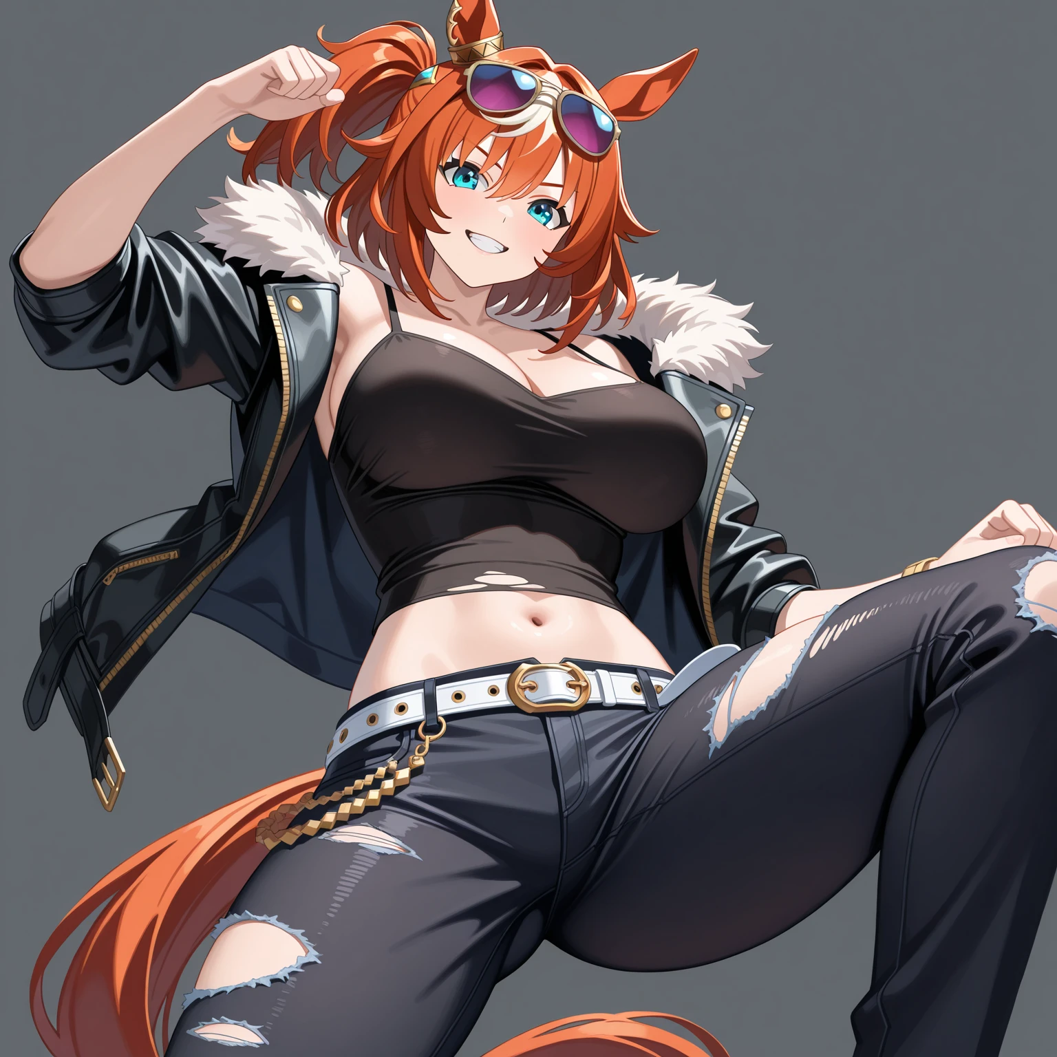 1girl, 14 year old, Athletic body, Amber eyes, ginger hair, short hair, freckles on cheeks, Cat ears, cat tail, Skimpy black kunoichi ninja garb, full body portrait, Dojo background, looking at viewer, masterpiece, high resolution, ultrasharp, 8k