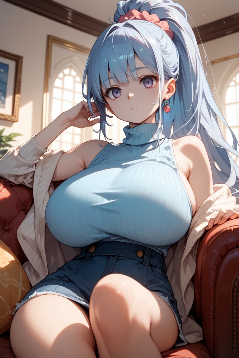 (((Masterpiece, Best Quality, Best Quality, Official Art, Beautiful and Aesthetic: 1.3))), (1 Girl: 1.5), Very Detailed, Sexy, Best Detailed, (Underwear)))), (Shiny Skin), (Many colors: 1.1), (Big)))), Big breasts, Light areola