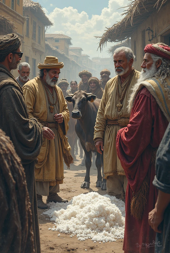 man and woman are talking in market, man, muslim man, man, shepherd holding a stick, wandering, sheep, sheep, sheep,sheep,sheep,sheep,sheep, many sheep and dogs and birds, blood, dirty clothes, shepherd holding a stick, wandering, sheep, sheep, sheep,sheep,sheep,sheep,sheep, many sheep and dogs and birds, blood, dirty clothes, ((best quality)), ((masterpiece)), ((realistic)), (detailed), reflective luminous white:1.5, texture glossy orange:1.3,