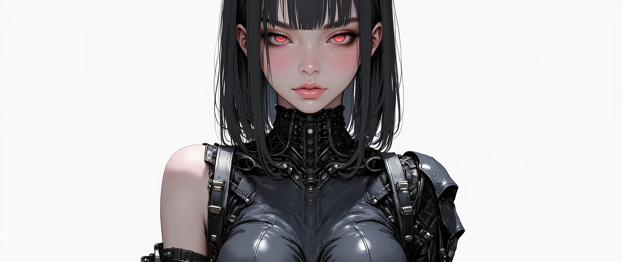 （masterpiece，Highest quality，Highest quality，Official Art，Beauty and aesthetics：1.2），（1. Mechanical Girl：1.3），（Upper body only：1.4），Huge ，Severed from the neck（Exposing internal organs and mechanical entrails），Blood管，（Pierced the body：1.4 ），Very detailed，rich color details（（Very detailedな）），（Very detailedなCGイラスト），（（Very elegant and beautiful），（From the side From the side），（Machine made joints：1.2），（（Mechanical Limbs）），（チューブに接続されたBlood管）， （Mechanical vertebrae attached to the back），（（Mechanical cervical vertebrae attached to the neck）），（sit），Expressionless，（Wires and cables attached to the neck：1.2），（Overhead Wires and Cables：1.2）（Character Focus），sf，White Background，（Blood：1.5），