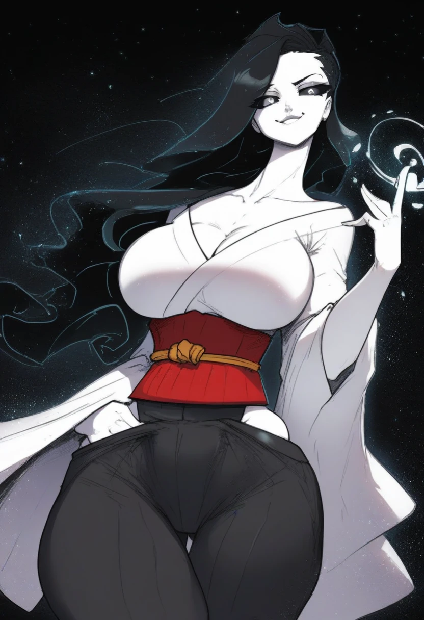 vanwinkle,huge breast, curvy, female,fantasy goddess,there is a cartoon picture of a woman with a very large breast, , vest, pants, black hair , glowing angelic being, glowing holy aura, inspired by Luma Rouge, the non-binary deity of spring, ethereal rainbow nimbus, the butterfly goddess of fire, inspired by Marie Angel, glowing aura around her, astral fairy, as the goddess of the sun, “uwu the prismatic person, big breast, happy, beautiful eyes, , full body, walking, long robe, long dre, catgirlss, nun, priestess ,holy, venus body, curvy, huge breast, forest,walking,smile,sharpteeth