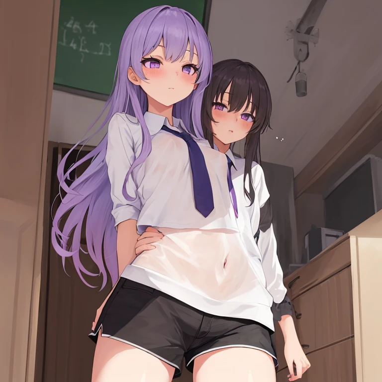multiple girls、knee high socks、flat chest、thighs、Condescending、Crab crotch、Peeing、quirting、night、I have nipple、black hair、Sperm is on it、Condescending、High resolution、Detailed、masterpiece、twin tails、blush、naked、masturbation、carrying a school bag、toilet