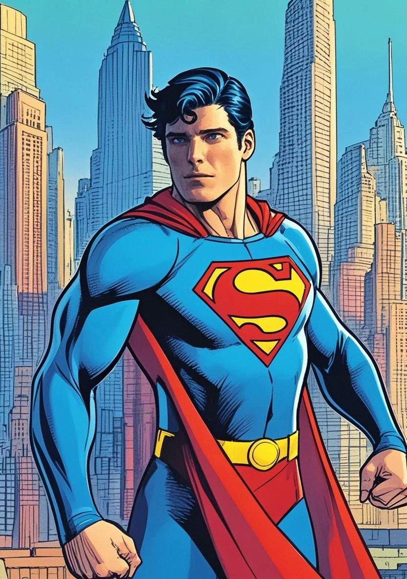 Classic Superman (Christopher Reeve), comic style