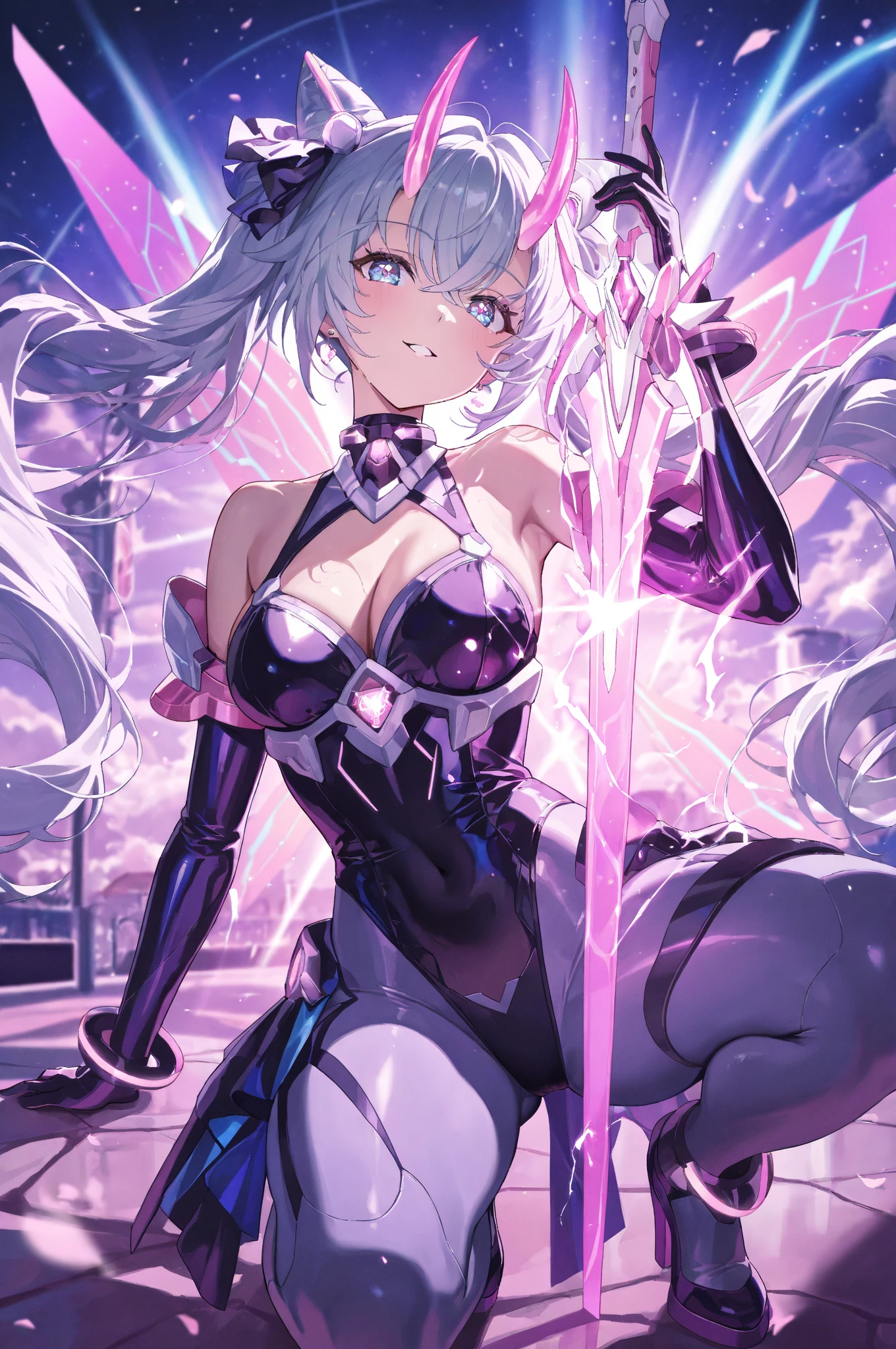 (masterpiece),(Highest quality),(Super detailed),(Best illustrations),(Best Shadow),(Absurd),(Detailed Background),(so beautiful), 16K,(Highest quality), 8k, 4K, (so beautiful), One girl, alone, Big Breasts, Long Hair, , , Hair between the eyes, , , empty eyes, blank eyes, , , , wrist cuffs, sweat, Dramatic lighting, psychedelic, Pleated skirt, colorful, , orgasm, afterglow, erotic smile, pussy, crimson lip, Beautiful nipples, bunny suit, , , Sexy posture, dynamic pose, , cross-eyed, rolling eyes, , garter belt, dark church background, , One devil tail, A lot of sweat glistens all over the body, , stained glass, , saliva trail, full-face blush, Detailed super oily shiny skin, , , orgasm, , , arched back, , torogao, ahegao, , pink neon, BREAK, (Slime-dripping costume:0.7), Oculogyric crisis, night, Heart-shaped pupils