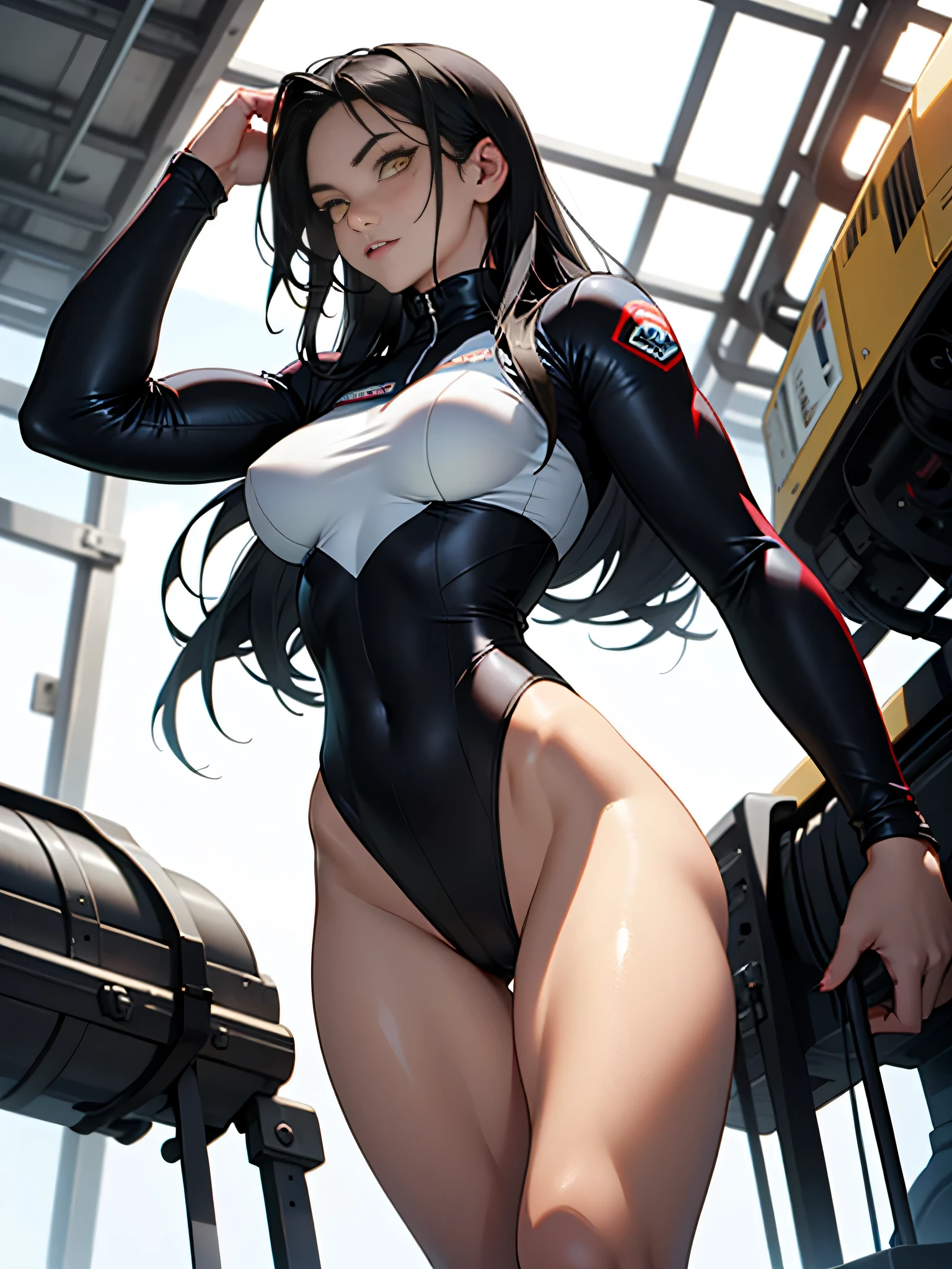 (Very cute woman gets futuristic cyberpunk hotel bodysuit completely torn sexy、Perfect body-wide coverage))。Afrocurly Black Medium Length Hair、40k、a picture、masterpiece、top-quality、Dark gray background、((1girl Glen's eyes and gorgeous light black hair、Beautiful perfect face、juicy lips、de pele branca))。Soft breasts and white skin with big buttocks、Bimbo lips、Beautiful Caucasian woman in T pose。long legged((perfect chest:1.4))、((Very soft breasts))、hyperdetailed face、A detailed eye。In the spacecraft of the future。(((she is soaking wet)))、Her clothes were almost torn and torn.、Damaged、Skin exposed、White substance and water are running down her body areola sticking out、Metamorphosis、Sexy Pornstar Pose、Body with entangled tentacles