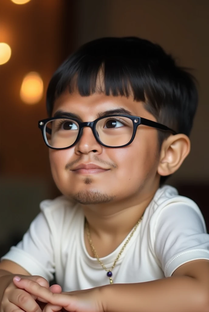 loranerdinho1, Imagem (((circunstanciado))), (((rosto detalhado))), Imagine a serene café environment where a happy 3-year-old boy, with black hair and glasses, senta-se em paz, Enjoying your coffee. Behind him, There's a (((banner que diz "GOOD SATURDAY,"))) oferecendo desejos calorosos para um "GOOD SATURDAY" In Portuguese. The atmosphere is calm and inviting, bathed in the soft glow of the morning sunlight seeping through the window. It's a quiet scene that beautifully embodies the essence of a perfect Saturday morning., fotografia, tipografia
