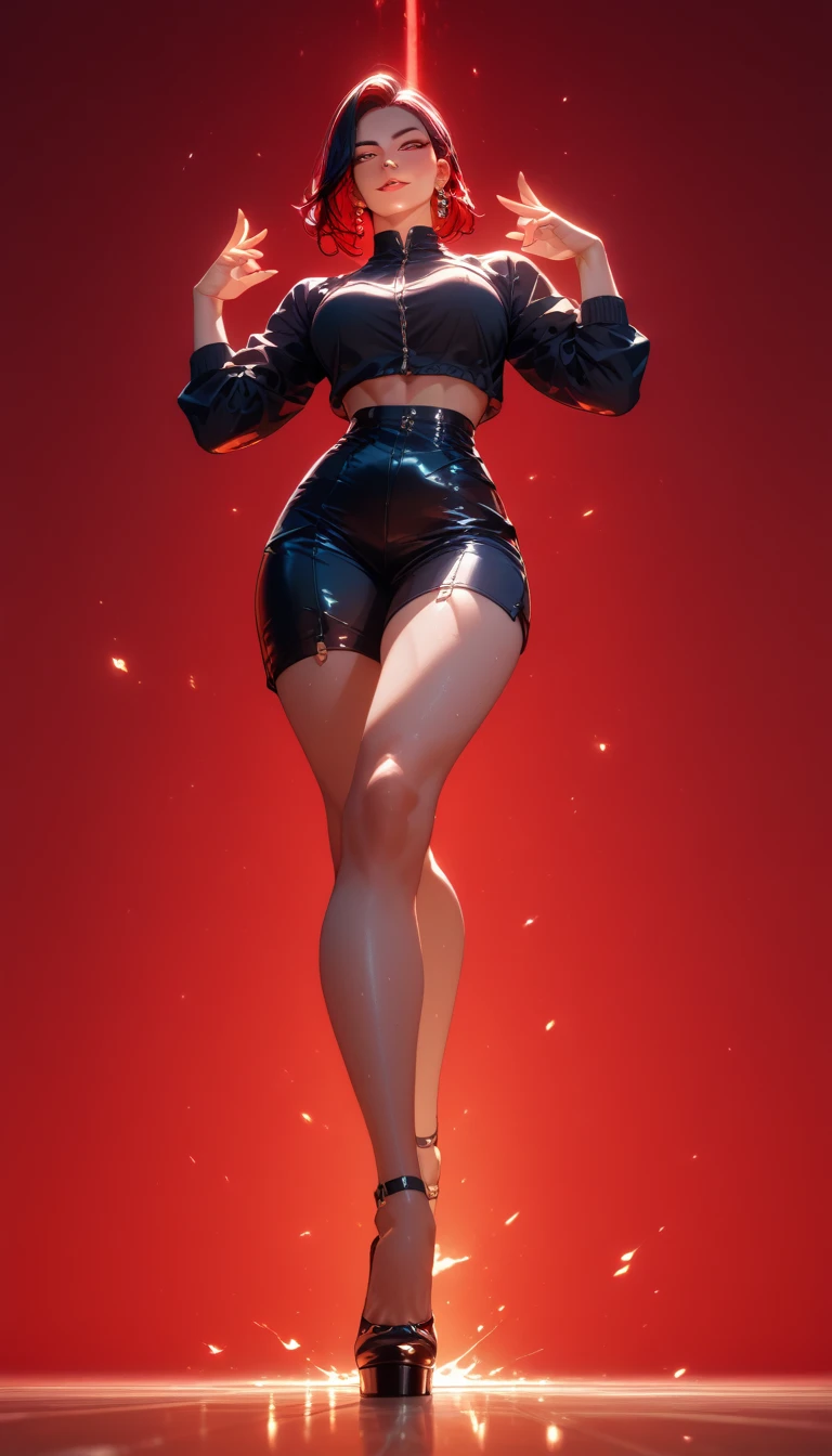 (score_9_up, score_8_up), score_7_up, 1girl, glowing neon pink platform heels, black backround, <lora:neonthighlingerieheelponyv3:0.6>