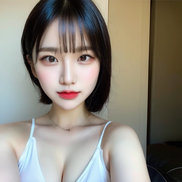 ((品质最佳, 8K, 巨作 :1.3)), Sharp focus :1.2, ((short shoulder length hair:1.2)), (Lolita costume:1.1 ), (inside room:1.2), Highly detailed facial and skin texture, detailed eye, 双眼皮,Close-up,Seductive expressions,mischievous expression,Eyes are confused,Titillating,