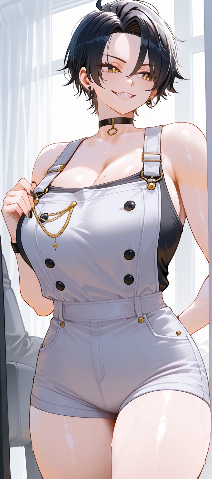 There is a lot of white fluid on the breast，Delicate face，Bare and leaky nipples，The mouth bites