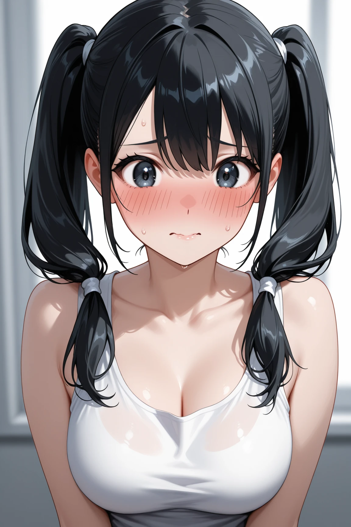 (must be follow these prompts:2.2),masterpiece,best quality,extremely detailed,(in her clothing:2.5),(in her workwear clothing:2.6),(adorable expression:2.6),(usual face:2.6),(pretty face:2.4),(displayed one girl on single picture:2.6),(Black hair twin tails:2.1),(The high school girl had just had a sweaty male worker ejaculate into her vagina, but she was still wearing her work clothes and working.:1.8),(The high school girl had been assaulted by a man a week earlier and had a large amount of sperm ejaculated into her vagina.:1.6),(A large amount of semen was still released into the vagina of the high school girl.:1.5),(The high school girl's work jacket and trousers still had dried semen on them.:1.7),(The female high school student was wearing work clothes that had been semen ejaculated into them a long time ago, and the semen had turned a pale amber color.々Stands out in:1.9),(The work clothes pants worn by the high school girl working for the transportation company near the crotch area smell due to sweat and vaginal fluid:2.0),(The high school girl has a very cute face and is very petite.:2.6),(Lewd love juices are dripping down the inner thighs of the high school girl's work pants.:1.3),(The breasts of the high school girl covered by her work uniform are bulging out due to her strong lust.:2.8),(A high school girl with a plump, rounded crotch and a smelly one:1.8),(she was already stroked up to the depth intervaginal sensuous spot:1.8),(notably buldged up her inner labia majora:2.9),(A young, shy moan:1.5),(having big breasts in her clothing:2.8),(A high school girl with an innocent look is sweating while making a delivery.:2.3),(The high school girl is short but has a slightly plump body.:2.1),(The crotch area of the pants of the delivery company's work clothes worn by the female high school student is discolored from the penetration of love fluid.:2.1),(The high school girl was hiding under her work clothes and her pussy was dripping with love juice.:2.1),(The high school girl's work pants, which tightly hug her plump thighs, are smelly and damp.:2.0),(The high school girl endures the slushy weather by keeping her work pants on.:2.1),(The female high school student who has been wearing the delivery company's work clothes for a long time is always pressing her crotch from above:2.1),(A moan filled with childish embarrassment:1.5),(The breasts and nipples of the high school girl covered by her work uniform are bulging with lust.:2.6),(The female high school student is working diligently:2.5),(The high school girl's legs are short and thick.:2.2),(she looks like japanese idol:2.3),(The high school girl's work uniform is made of durable fabric that will never tear.:3.3),(Her breasts are completely hidden under her work clothes:2.9),(she looks like a lolita:2.0),(All of this happened to the high school girl herself, not anyone else.:3.5),(Make sure to depict the face:5.3),(Calm expression:4.3),(Innocent face:3),(The film depicts just one high school girl.:3.3),(The only characters are the high school girls.:4.2),(Portrait Style:5)