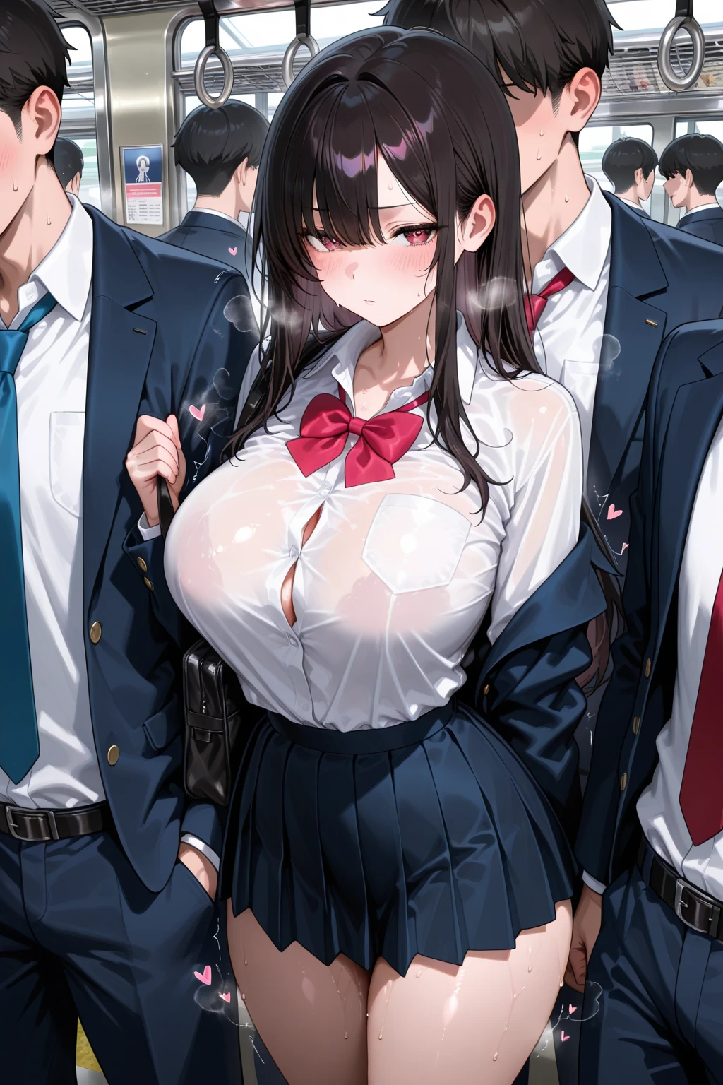 high school girl、beautiful girl、Black Hair、Back alley at night、There are a lot of men around、Standing doggy style、Being attacked by a man、Having your butt touched、Embarrassed、Panties are taken off、rape、One Girl、mini skirt, Highest quality, Displeased face, blazer, blouse,Pink pattern bra、Panties with pink pattern, Her thighs and groin are wet with love juice. 、crowd、Big 、Big Ass、Thick thighs、Having your butt touched、Obscene sound effects、Naughty sound effects