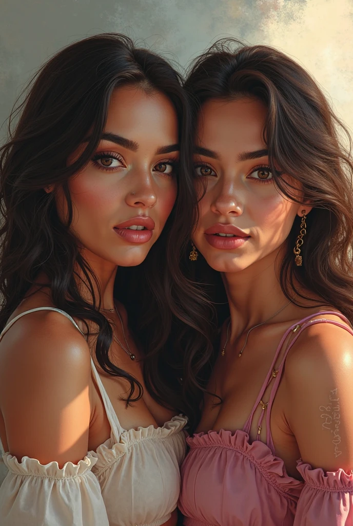 Conjoined, large breasts, twins, kissing