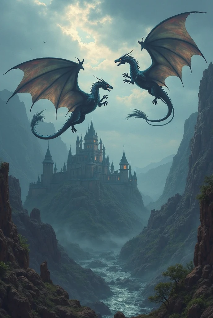 a picture of a dragon with a large head and claws, dragons flying in the sky, giant dragon flying in the sky, battle with dragon, dragons flying around, dragon flying in the background, fighting a dragon, dragon in the background, from guild wars, colossal dragon in background, alduin, charging through a dragons lair, dragon flying in the sky, dragon flying