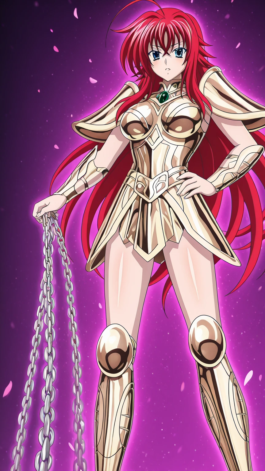 masterpiece, best quality, ultra high res, realistic skin texture, armature, (photorealistic:1.4), high resolution, raw photo, shiny skin, realistic skin texture, best lighting, sparkle, dramatic lighting, dynamic pose, (greek temple background:1.3), night sky, cosmos, milky way, 1girl, balanced eyes, Andromeda Shun, pink/purple armor, roman skirt plate, (breast plate:1.5), cleavage, pink hair, (pink helmet:1.3), red eyes, (looking at viewer:1.3), (medium breast:1.3), slight smile, (chains around arms:1.3),