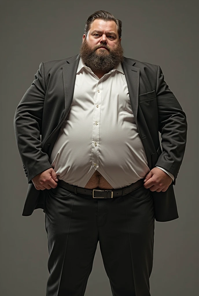 34age, 2.3m, muscular, hairy, fleshy, bearded, full body, , dark blue big pants bulge, sweaty, hairy chest, hairy arms, hairy belly, hairy legs, hairy feet, dark blue jacket suit, almond smooth skin dark hair, gray eyes, tattoos all over body