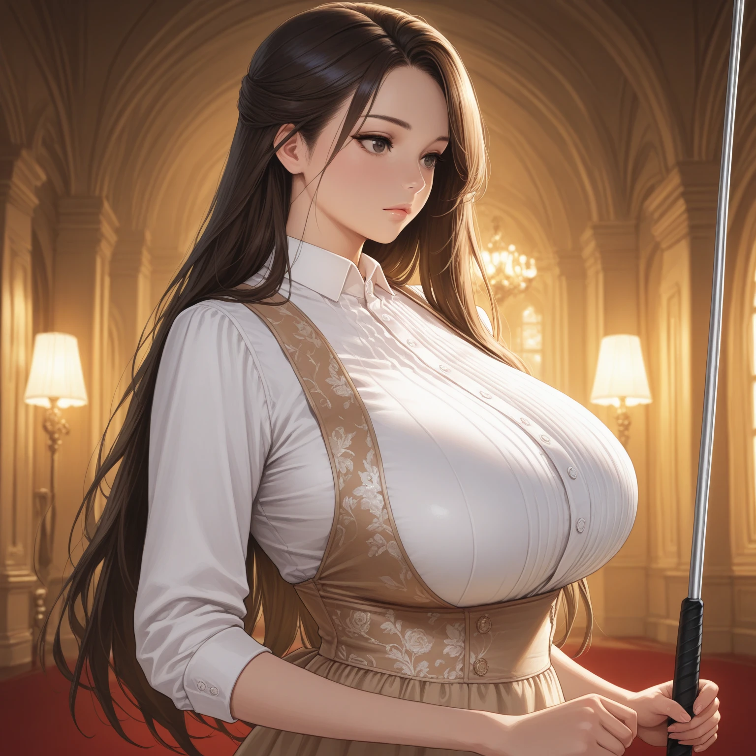 frontal view, very beautiful woman facing the viewer, traditional, photo realistic style, traditional roman outfit, white huge breasts, waist thin, adoring expression is the focus, a view from above and the side,
