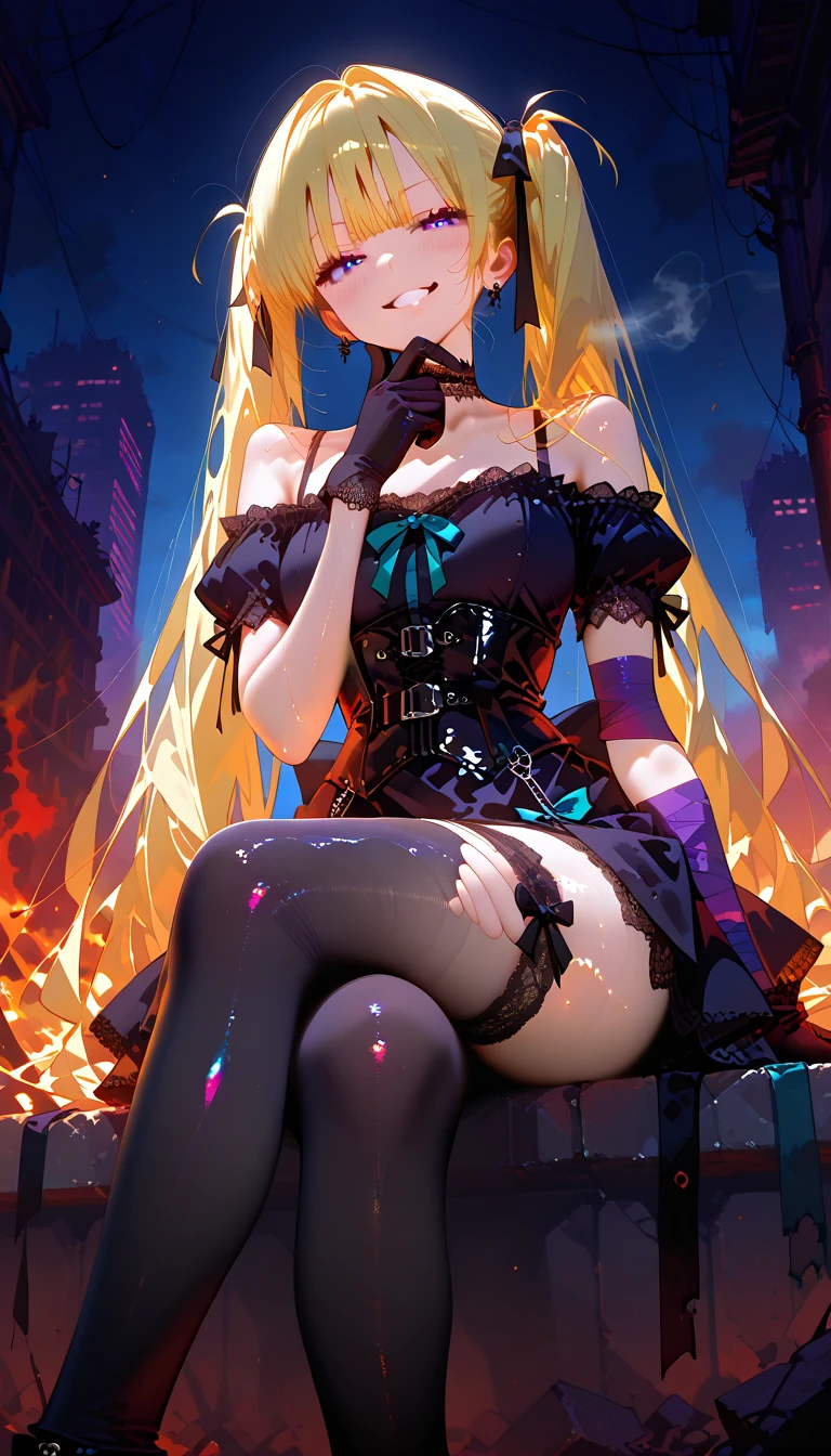 Silence Suzuka、Beautiful woman、Very thick thighs、Acme Face、Best image quality、High resolution、masterpiece、super high quality、Thick pubic hair、Screaming orgasm face、Purple lace panties、Very big ass、Very large breasts 、Blushing、4K quality、Blushing、Cry of ecstasy、Wearing black knee socks、Sweaty all over、Heavy breathing、Cowboy Shot、Shaking breasts、上下にShaking breasts、Penis sheath、Cowboy Shot、Have sex with a man、Multiple menに囲まれている、Multiple men、{Highest quality}, {so beautiful}, {Super detailed}, {Best illustrations}, Browsing Caution, girl, Blowjob, penis