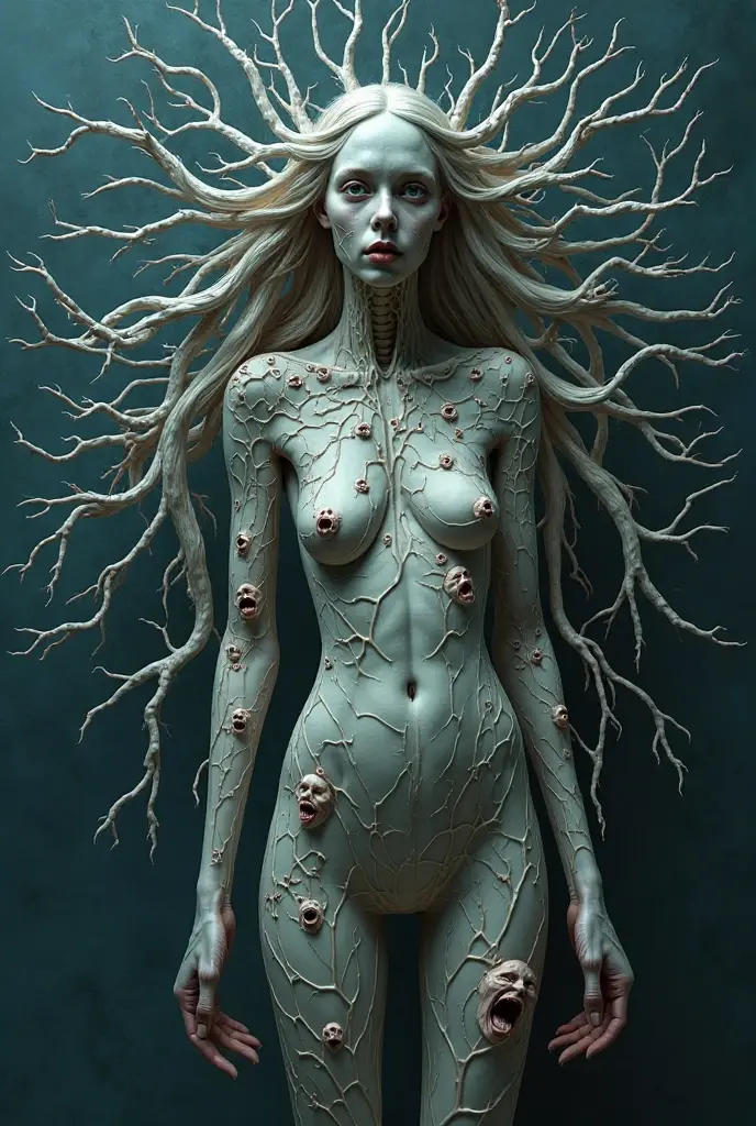 Girl made of dead plants, ((( big breast)))