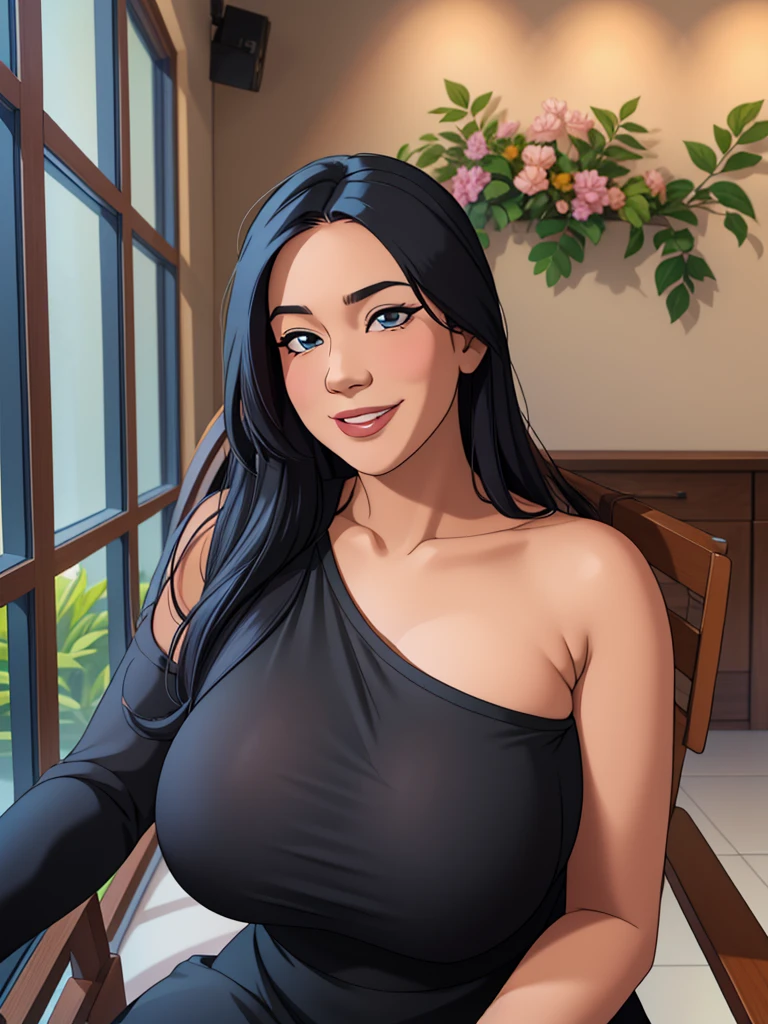 mais alta qualidade, high resolution, E18, 1 garota, android 18, sozinho, cabelos dourados, olhos azuis, cabelo curto,brincos,seios grandes, carranca,corar, suor,terno preto apertado,onda,I put my hands on my hips.,Olhando para o visualizador。