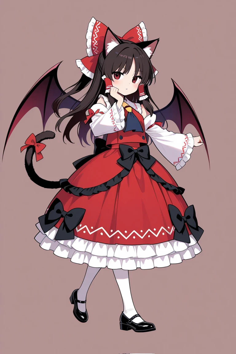 (cute, energetic, standing, full body standing: 1.4), (no background), (demon double horn: 1.2, elf ears, black hair, blue eyes), (twisted braid: 1.1, red fur coat, white stockings, small leather shoes), (high resolution), (beautiful white dress), (red hairpin at the top right), medium shot
