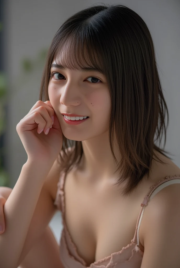 (((naked)))、(((beautiful naked)))、(8K、Raw photo、highest quality、masterpiece:1.3)、(realistic、Photoreal)、(very small breasts:1.1)、stylish、Snazzy、Upper body、(((naked)))、(((beautiful naked)))、(((in dressing room)))