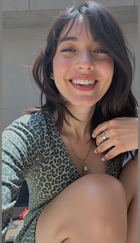 A happy lady 50 to 60 years old with a jam in her hand