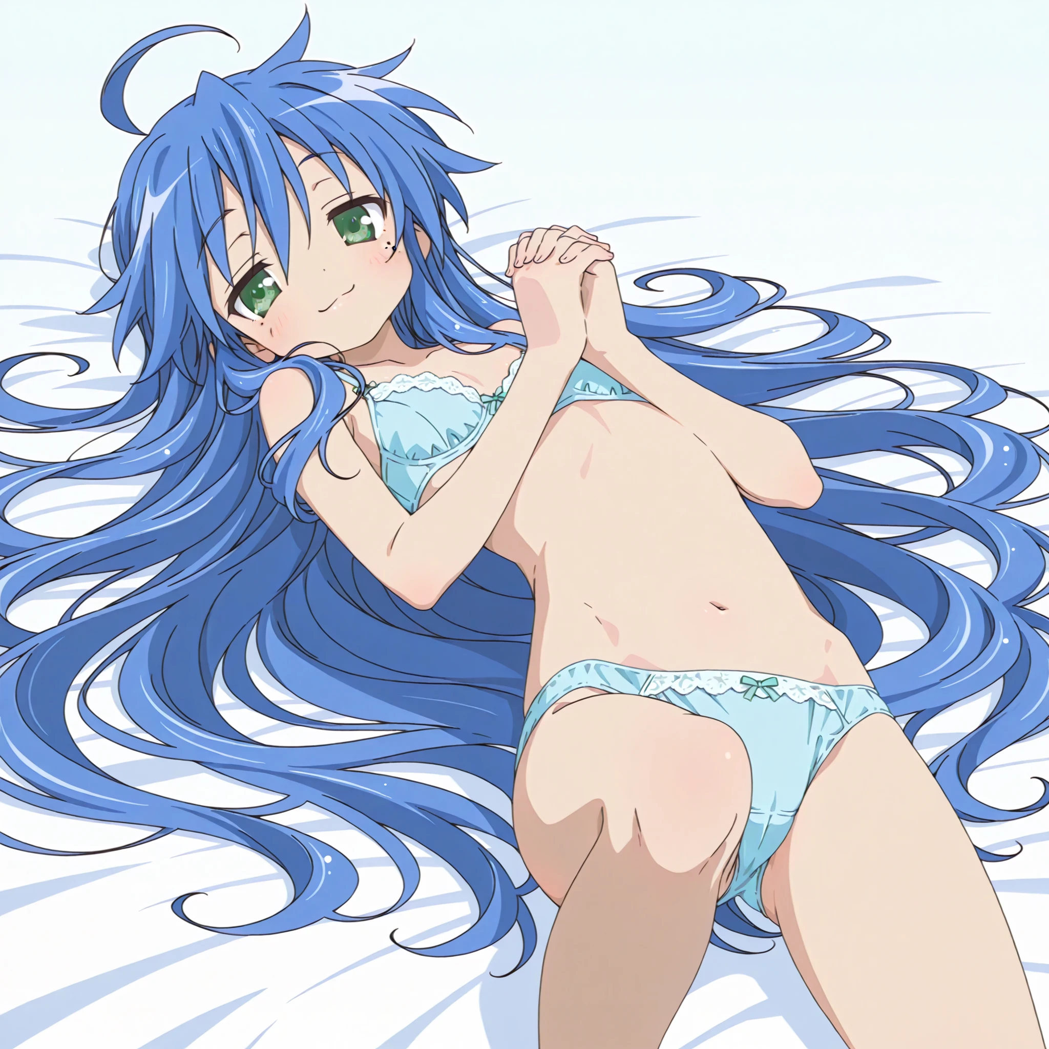 ((masterpiece, best quality)), high resolution,ultra detailed,8k,16k,detailed background, perfect lighting, 1girl,nsfw,embarrassed,blush,(all fours,from behind,bottomless:1.4),(from above,steam,sweat:1.2), (pov:1.4),(back,vaginal,sex,hetero:1.4),1boy,1penis,fisheye lens,show your butt,penis in vagina,look at viewer,happy smile,open mouth,orgasm,in heat,small butt,cum in vagina
,(pale skin, body,flat chest,kawaii,teenage,short stature,short body,furude rika
blue hair,purple eyes,very long hair,blunt bangs),green dress