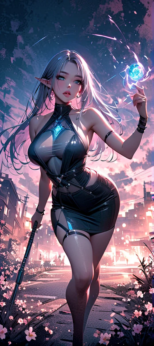 reelmech,cyborg girl,(cyborg girl:1.5),
maid android,(((1girl))),((anime mechanical robot girl with extremely cute and beautiful pale blue hair hair walking seductively down the street)),

(large breasts:1.4),saggy breasts,(((pale blue bob hair:1.35,colored inner hair,short hair,ear breathing))),(((doll))) ,((pale blue eyes,pale white skin,doll joints,mechanical hands,silver armored dress,tesla coils,maid mechanical doll,Body of a machine,metallic skin,ball joint,no facial features,data in the eyes,)),((blue eyes:1.3,upturned eyes:1.3,perfect eyes,beautiful detailed eyes,gradient eyes:1,finely detailed beautiful eyes:1,symmetrical eyes:1,big highlight on eyes:1.2)),((fat)),(((lustrous skin:1.5,bright skin: 1.5,skin tanned,shiny skin,very shiny skin,shiny body,plastic glitter skin,exaggerated shiny skin))),(spider lower abdomen,narrow waist,wide hip,athletic body,inflated legs,delicate detailed fingers,detailed body,detailed arms,human hands,(detailed face)),(Mechanical joints: 1.4),(Mechanical limbs),

cute,slutty,seductive,erotic,(((nsfw))),

(maid headdress),bare_shoulders,delicate metal decorations,Headdress,(maid),sleeveless,miniskirt,boots,cleavage_cutout,bare_legs,(detailed outfit,detailed clothes),

(dynamic pose:1.0),solo focus,embarrassed,centered,scale to fit dimensions,Rule of thirds,

outdoors,((night view)),(very pretty city neon synthwave,cyberpunk night street Background:1.5,dark sky,thick clouds),future vehicles,((neon lights)),thick clouds,(cyberpunk style,neon lights, (synthwave theme background), lonely street),(((detailed background:1.25))),

(best quality),(high resolution),(sharp focus),(ultra detailed),(extremely detailed),(extremely high quality artwork),8k_wallpaper,(extremely detailed CG 8k),(very fine 8K CG),((hyper super ultra detailed perfect piece)),flawless,(((masterpiece))),illustration,vibrant colors,(intricate),High contrast,Selective lighting,Double exposure,HDR (High Dynamic Range),Post-processing,Background blur,