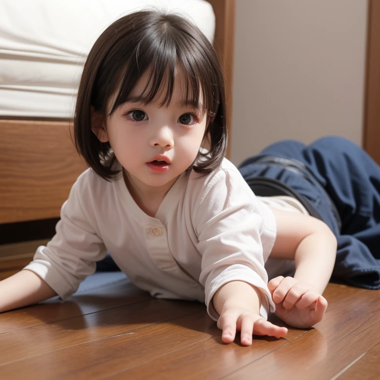((((Japanese elementary school student))))、japanese girl、((7 years old))、((With a round face))、((Tanuki face))、((close up of cute little face))、、white skin、Physical examination of adolescents、、Shorten the torso（anatomically correct)、solo、whole body、very nice、(((Ren&#39;s Clothing:1.0) ))、Are sleeping、（Photoreal：1.37）、realistic、Physically based rendering、depth of field rally background、picture、((((((4-year-old)))))、alone,short cut hair、((full nude))、alone、alone,short hairstyles、short cut hair、(on the bed)、((Get angry))、(((black background)))、(((realistic skin texture)))、