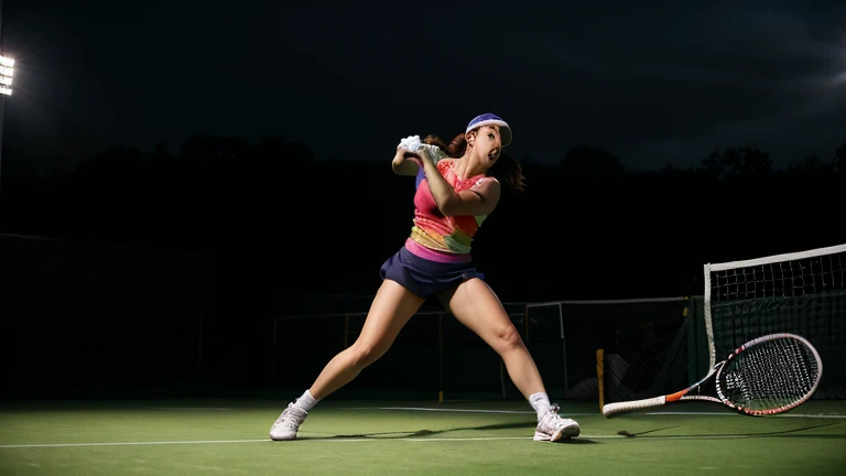 A dirty pig playing tennis with the LGBT pride flag