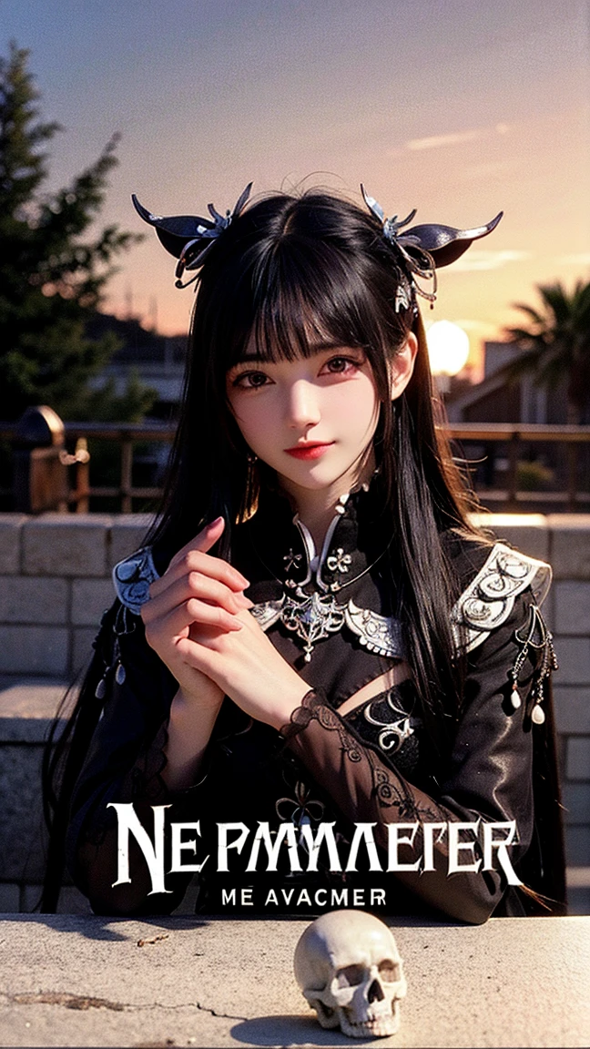 (macro shot:1.1), (battoujutsu_stance:1.1), (upper body photo:1.3), adult woman, long white hair, lipstick, hud_anubis_drss, long dress, black dress with gold detail, (black animal ears), earrings, bracelets, necklace, gold headdress, long sleeves, puffy sleeves, <lora:hud_anubis_drss_SD15:0.8>, outdoors, night sky, looking at viewer