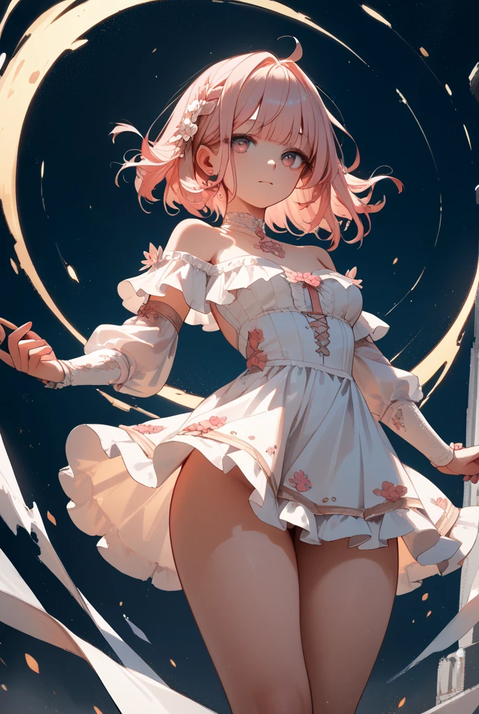 ((Little Huntress girl)) holding a rifle between her legs , battle pose,long red curling hair,((airy white sheer micro tiny dress)), sheer micro dress, risqué, snows,Cold,4K,Detailed,Realistic, (3 years old),  ((age 3)), American, beautiful, beautiful face, small, short, sensual poses