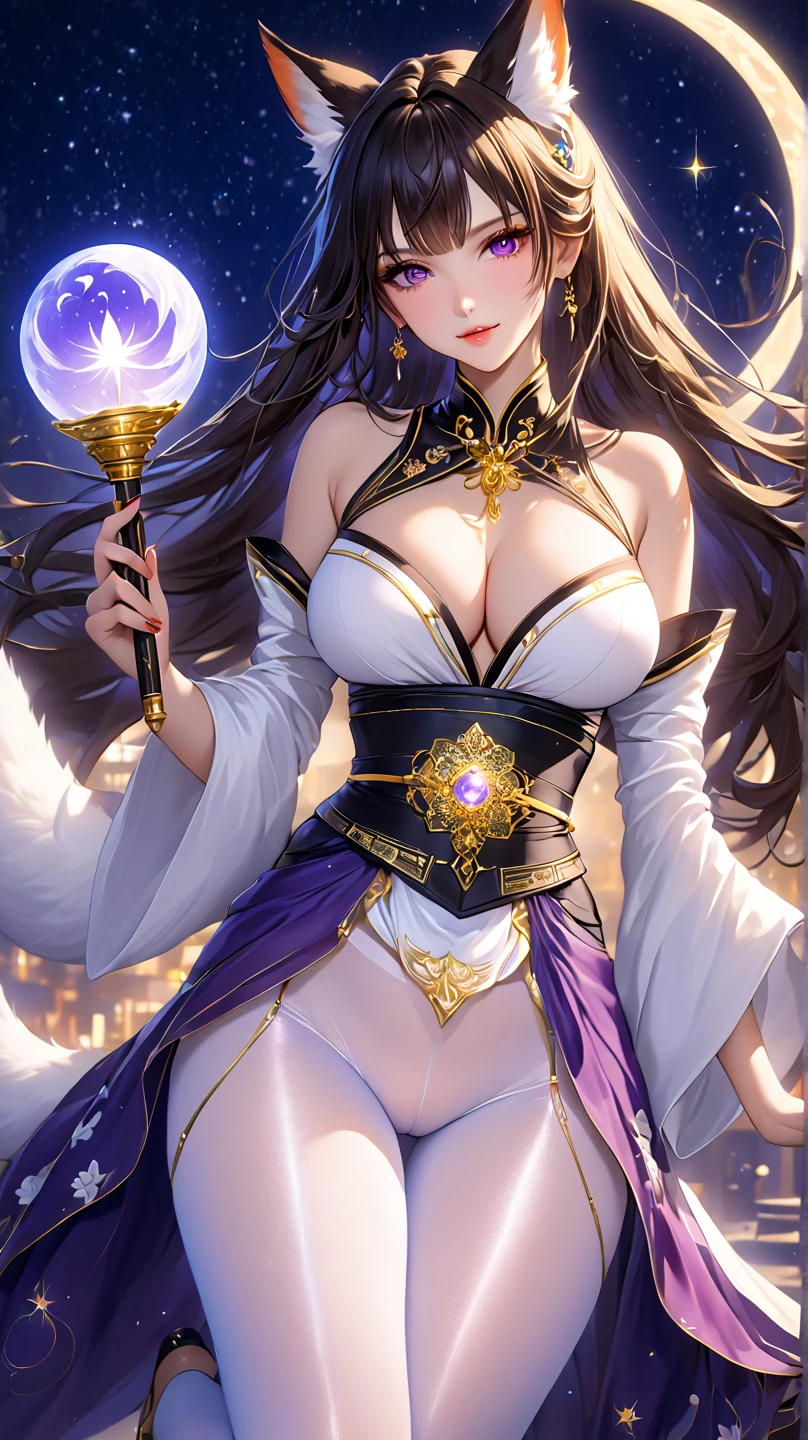 A woman，Breasts larger than torso。Competent female boss。Taoist robe。peach wood sword。yellow talisman。Zombie Taoist Priest。Purple-robed Heavenly Master。