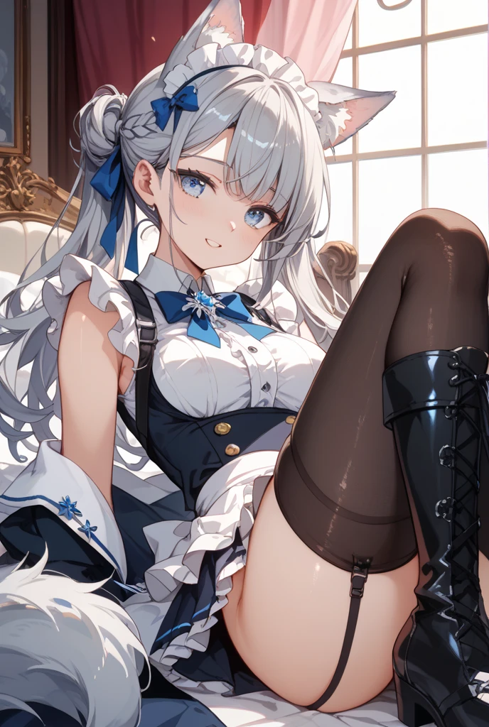 (hyperrealistic), (illustration), (high resolution), (8K), (extremely detailed), (best illustration), (beautiful detailed eyes), (best quality), (ultra-detailed), (masterpiece), (wallpaper), (detailed face), solo, (dynamic pose), 1 girl, in school, white wavy hair, korean, heterochromic eyes, small moles under the eyes, , big breasts, long legs, , (camel toes), (white stockings), (no panties), legs stained with white liquid, open legs, bunny girl --auto --s2
