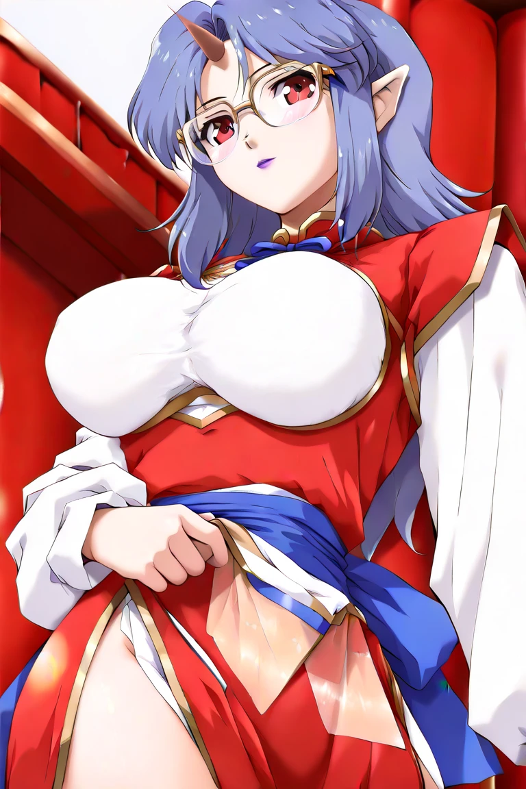 score_9, score_8_up, score_7_up, score_6_up, score_5_up, score_4_up, (source_anime), purah, 1girl, huge breasts, narrow waist, thick thighs, hair ornament, red headband, red glasses, sleeveless shirt, white coat, black skirt, red leggings, gloves, high heels, vaginal, very very huge 2 penis,((Smile))(sex)(((nsfw)))