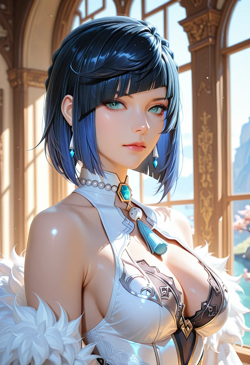 16K, RTX, HDR, extremely high details, intricate, professional makeup, closeup shot, best quality, masterpiece, night time, 1woman, solo, mature, cool, edgy, muscular, sexy micro bikini top, glowing eyes, long hair, , big boobs, cleavage, ((extremely slutty)).