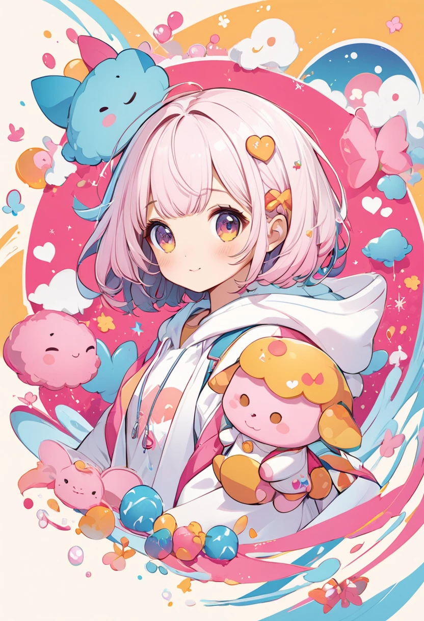 Momoko Sakura style、Kawaii Design, No people、(((Cute amoeba))), Walking