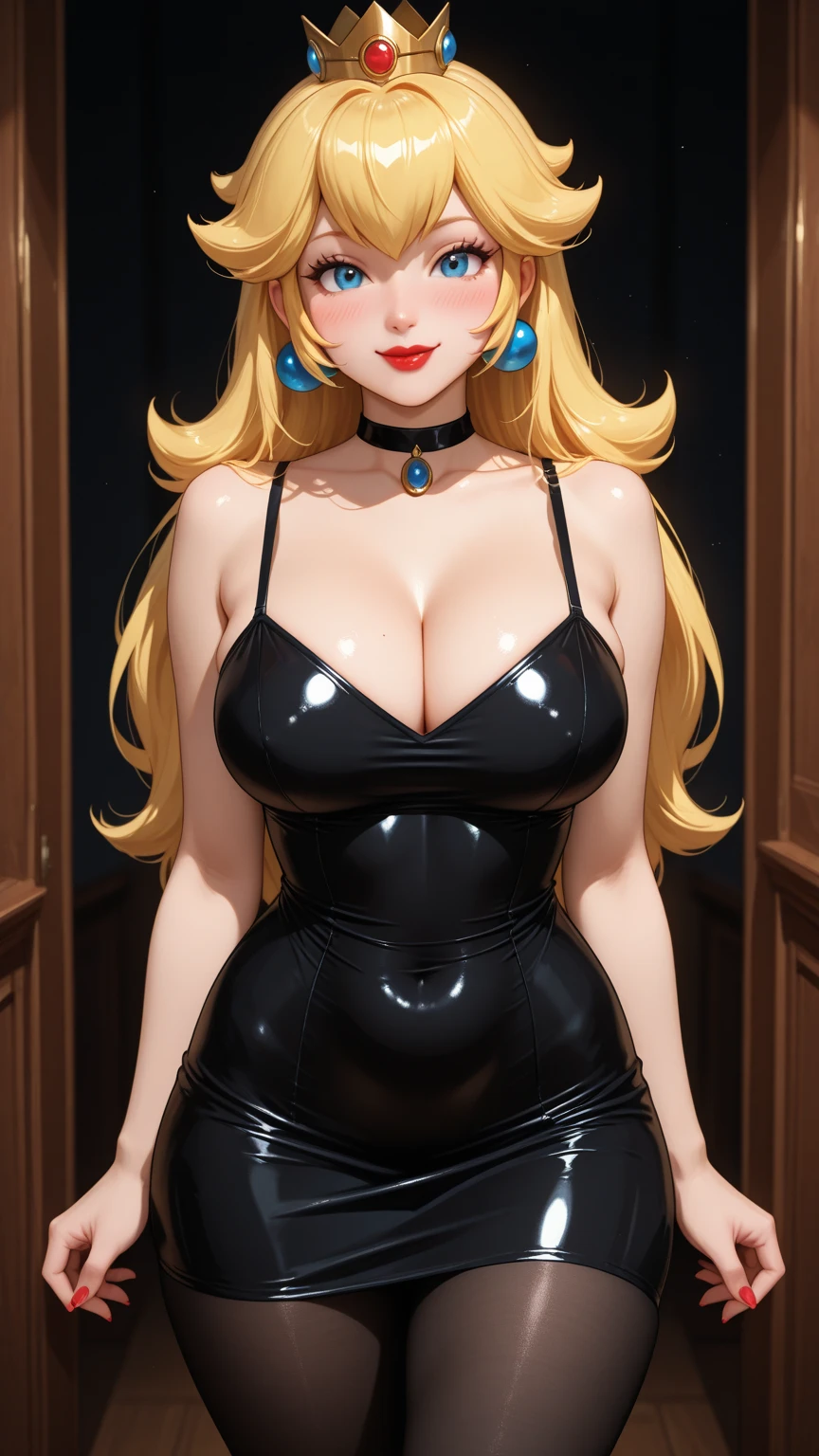 (best quality). (Ultra Detalhado). (1girl), Olhando para o Viewer. (Antecedentes detalhados). belos olhos detalhados. rosto delicado e bonito. (high saturation), seios grandes, droopy breasts, (((sexy black latex lingerie))), big breasts, off shoulders, very pressed, (((bdsm outfit))), (((collar with large chain between cleavage))), (((large chain between breasts))), (((chain between boobs))), (((chain on breasts))), (((chained breasts))), (luma flying around),